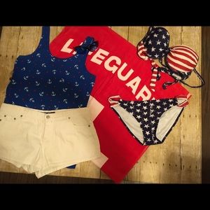 2pc swimsuit STARS AND STRIPES NEW
